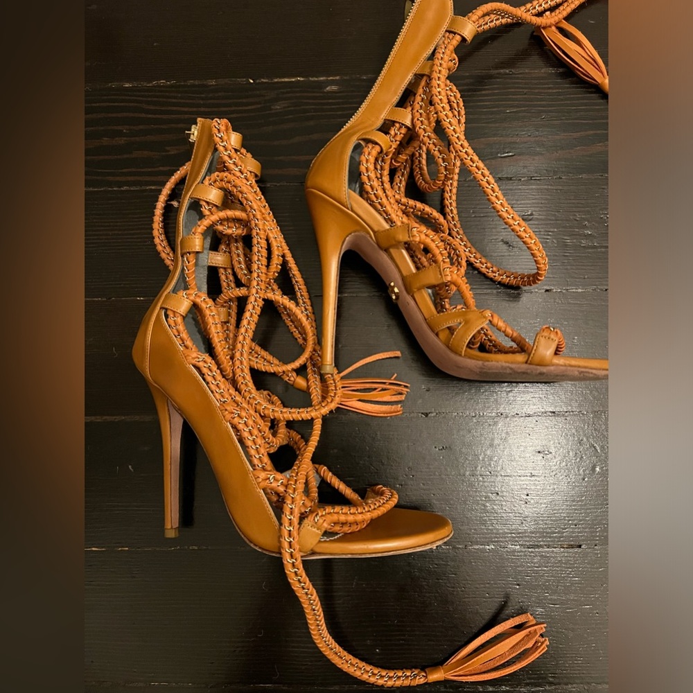 Monika Chiang Rope sandal Imena Tan Gold size 37.5 excellent - Picture 7 of 11